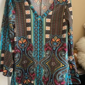 Multi color long sleeve blouse